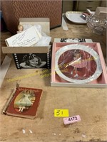 Shirley Temple figurine,plate & book