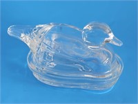 VTG JEANETTE GLASS DUCK CANDY DISH-VERY NICE