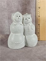 ISABEL BLOOM SNOWMAN AND WOMAN FIGURINE