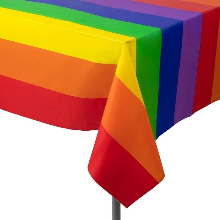 3 Pack Rainbow Multi-Color Tablecloth Table Cover