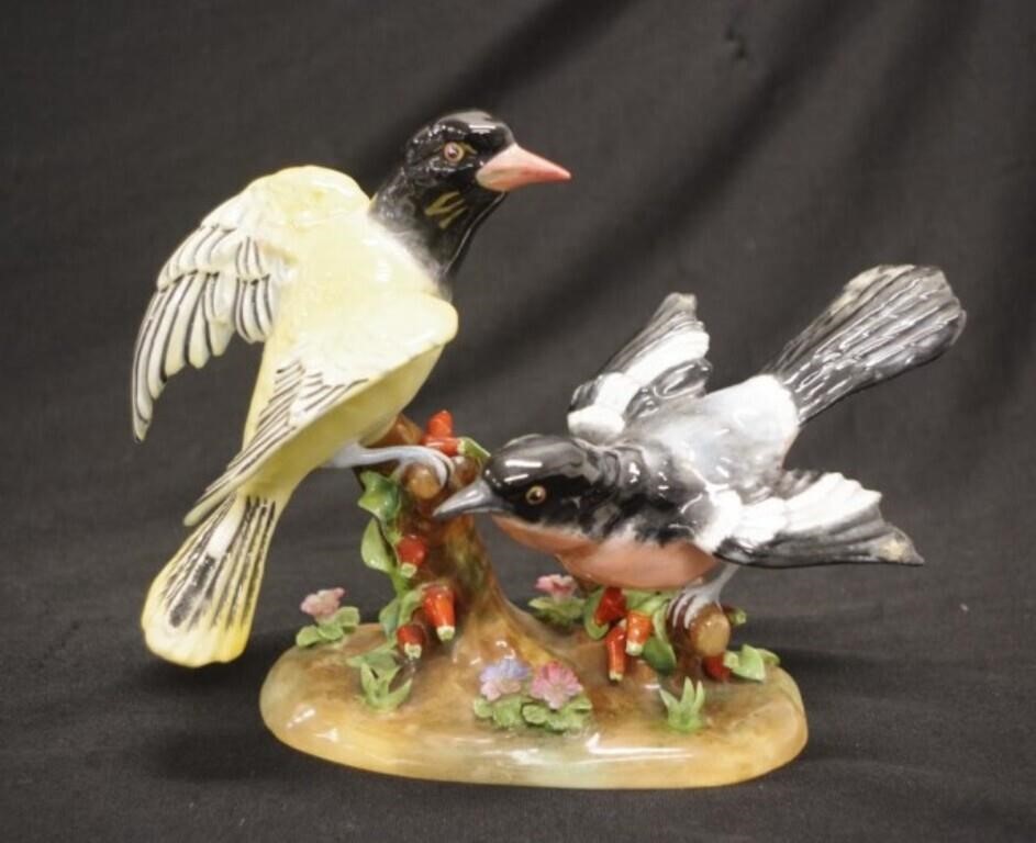 Crown Staffordshire two bird figurine