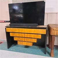 Retro TV Stand & Sanyo 55-in Flat Screen TV