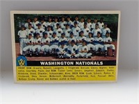 1956 Topps #146 Nationals Team Card Centered
