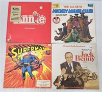 4 Vintage Sealed Records- Superman, Annie, Mickey