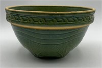 Antique McCoy 'Yellow Ware' Green Mixing Bowl