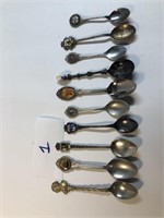 10 Vintage Collectors spoons - Silver?
