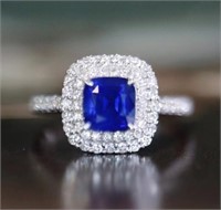 1.2ct Royal Blue Sapphire 18Kt Gold Ring