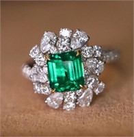 1.08ct Natural Emerald 18Kt Gold Ring