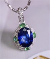 1.3ct Royal Blue Sapphire 18Kt Gold Pendant