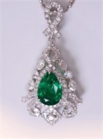 0.9ct Natural Emerald 18Kt Gold Pendant