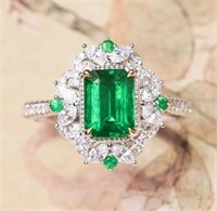 1.4ct Zambian Emerald 18Kt Gold Ring