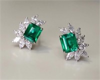 1.4cts Zambian Emerald 18Kt Gold Earrings
