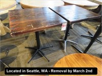 LOT, (2) 24" X 24" WOOD DINING TABLES