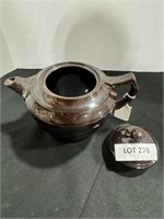 Brown pottery teapot made in England,