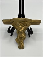 OCI Omnibus Ceramic Gold Gilt Cherub Sconce