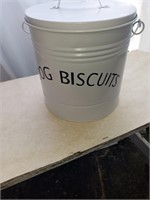 "Dog Biscuits" Bucket-White-Metal
