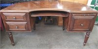 Cherry Curved Executive Desk 60"W x 28"D x 30"H