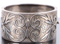 WESTS PATENT ANTIQUE ENGLISH SILVER BANGLE