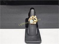 14K YELLOW GOLD OPAL NEST RING