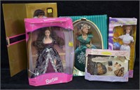 4pc Barbie&Collector Dolls w/ Accessories