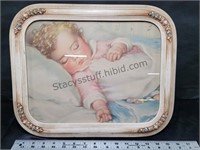 17x13 Vintage Frame & Baby Print