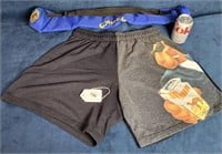 Camel Shorts & 6 pack cooler
