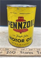 FULL 1 QT Pennzoil Oil Can.  NO SHIPPING