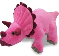 ArtCreativity Cozy Pink Plush Triceratops Dinosaur