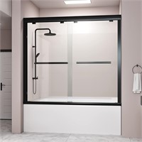 DELAVIN Shower/Tub Door  Black 59Wx59H