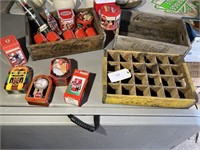 2 OLD COCA COLA CRATES AND COLLECTIBLES
