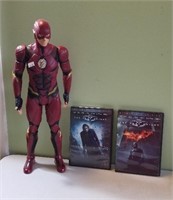 Flash Action Figure 18in & 2 Batman movies
