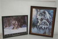 2 Framed Wolf Prints