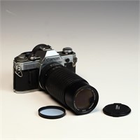 Vintage Canon AE-1 Film Camera Body and Telephoto