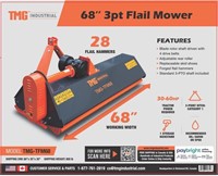 Unused TMG 68" 3pth Flail Mower