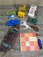Box Lot Of Vintage Toys - Tootsie Toys, Micro