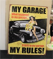 Metal My Garage My Rules sign