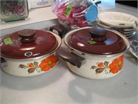 Enamel Show Pans- Pots with lids