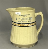 RW Sponge Band small size pitcher w/ "A. T.