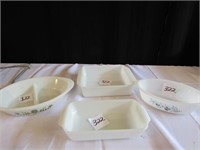 4 PIECES OF BAKEWARE-FIREKING AND GLASBAKE