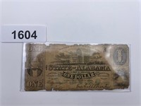 1863 State of Alabama $1 Bill