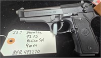 R - BERETTA 92FS POLICE SPL 9MM BER493270 (353)