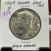 1969-D JFK SILVER HALF DOLLAR HIGH GRADE