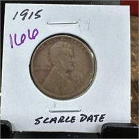 1915 WHEAT PENNY CENT SCARCE DATE