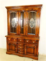 Solid Wood China Display Hutch Cabinet