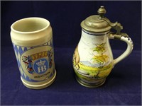 SIGNED CERAMIC TANKARD AND STEIN