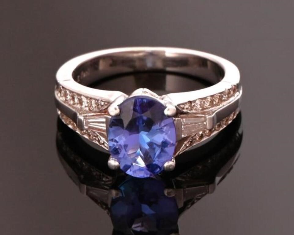 Diamond & Tanzanite 14k White Gold LeVian Ring
