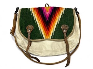 Vintage handmade Navajo blanket messenger bag