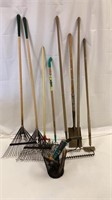 Large Rake and Shovel Gardening Tool  Lot