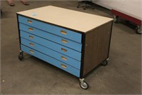 5-Drawer Cabinet w/Castor Wheels, Approx 4ftx28"x