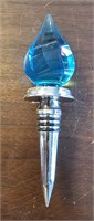Chrome and Blue Wine Stopper